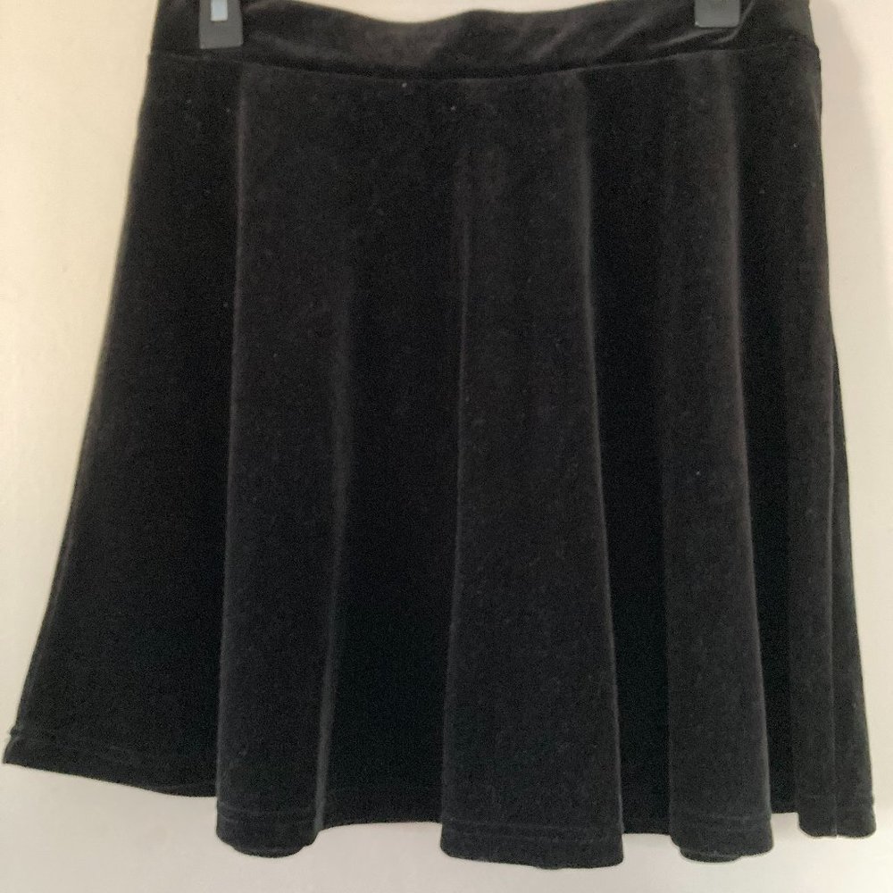 Black Velvet Skater Skirt
